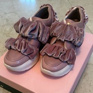 Kate Spade Velvet Ruffle Sneakers – Dusty Rose – Size 7.5 – NWT